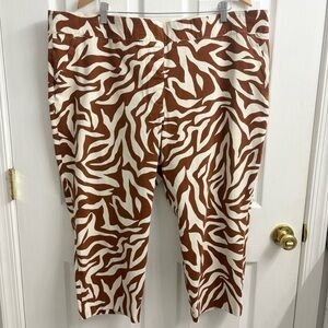 Spanx Polished Pull On Pant 3X Petite Zebra Print Clay Shaping Bold Print